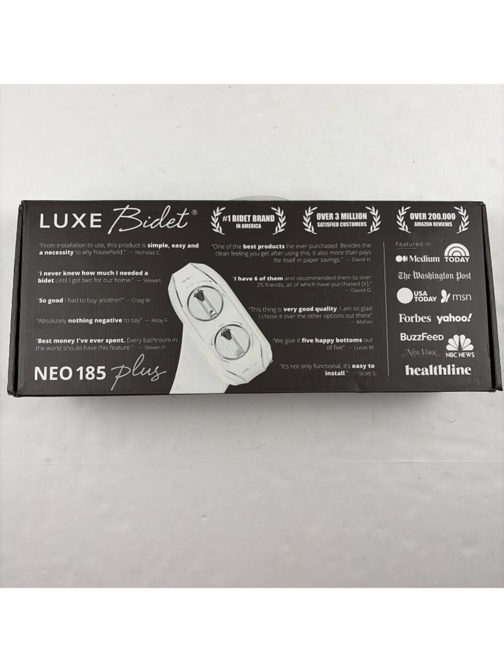 LUXE Bidet NEO 185 Plus Dual Nozzle Non-Electric Bidet Toilet Attachment White
